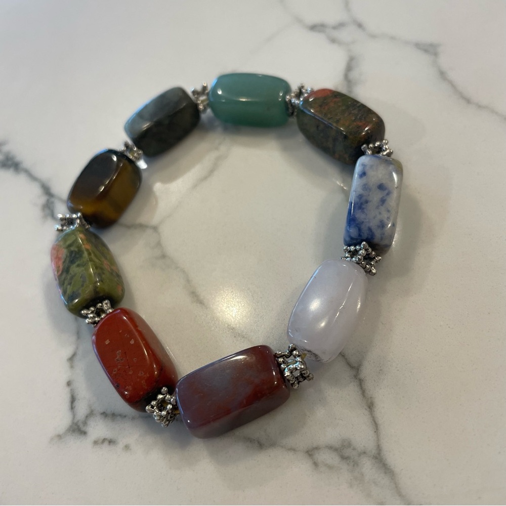 Multi Gemstone Beaded Stretch Bracelet